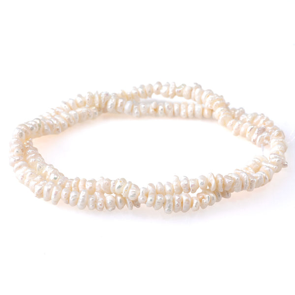 Freshwater Pearl 5mm White Crispy Chip Pearls - 15-16 Inch
