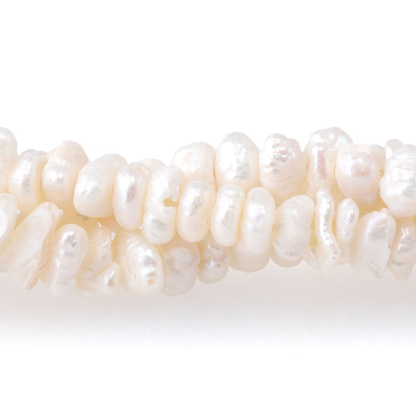 Freshwater Pearl 5mm White Crispy Chip Pearls - 15-16 Inch