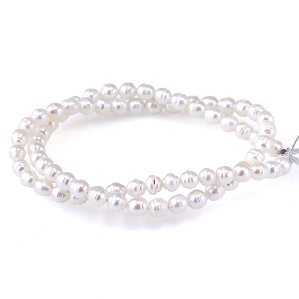 Freshwater Pearl 5mm White Potato Pearls - 15-16 Inch