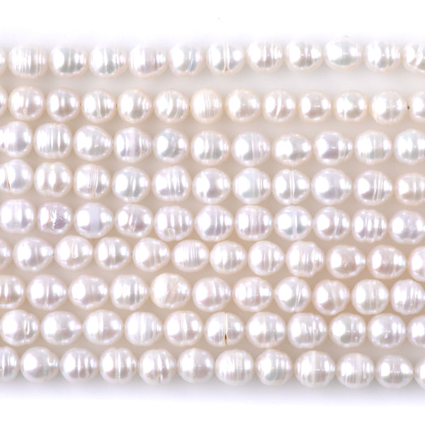 Freshwater Pearl 5mm White Potato Pearls - 15-16 Inch