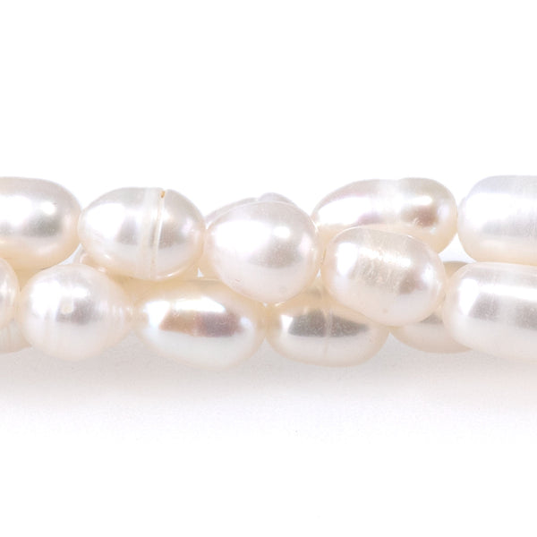 Freshwater Pearl 5x6-7mm White Potato Pearls - 15-16 Inch