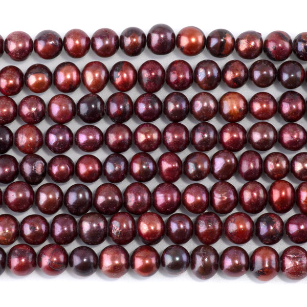 Freshwater Pearl 7-8mm Wine Potato Beads - 15-16 Inch