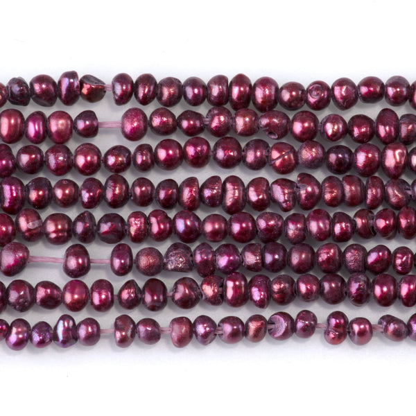Freshwater Pearl 2.5-3mm Dark Pink Potato Beads - 15-16 Inch