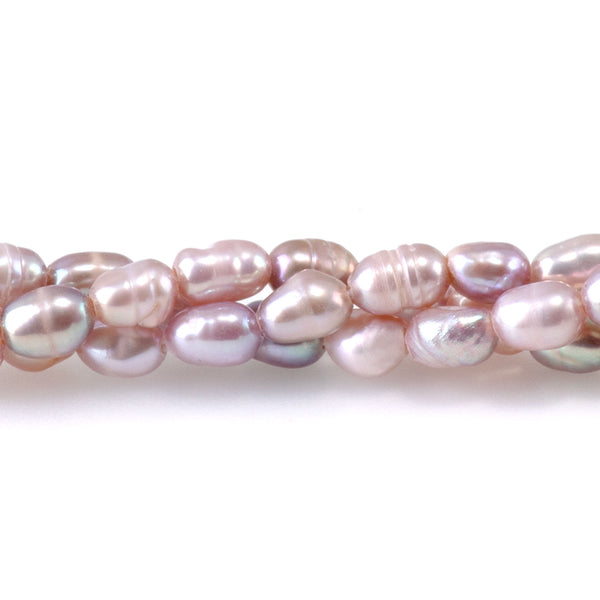 Freshwater Pearl 3-4mm Pink Rice Beads - 15-16 Inch