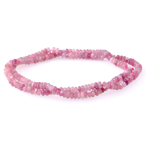 Pink Tourmaline 2x4mm Thin Faceted Rondelle A Grade - 15-16 Inch