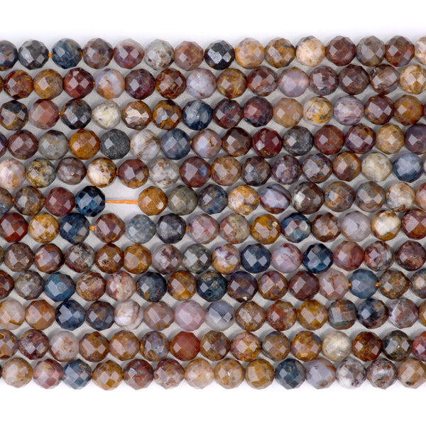 Pietersite 4mm Microfaceted Round - 15-16 Inch