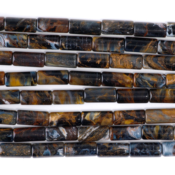 Gold and Red Pietersite 6x13mm AAA Grade Tube - 17-18 Inch