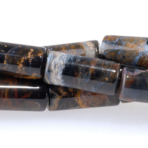 Gold and Red Pietersite 6x13mm AAA Grade Tube - 17-18 Inch