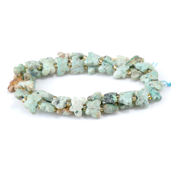 Peruvian Turquoise 10x8mm Faceted Butterfly A Grade - 15-16 Inch