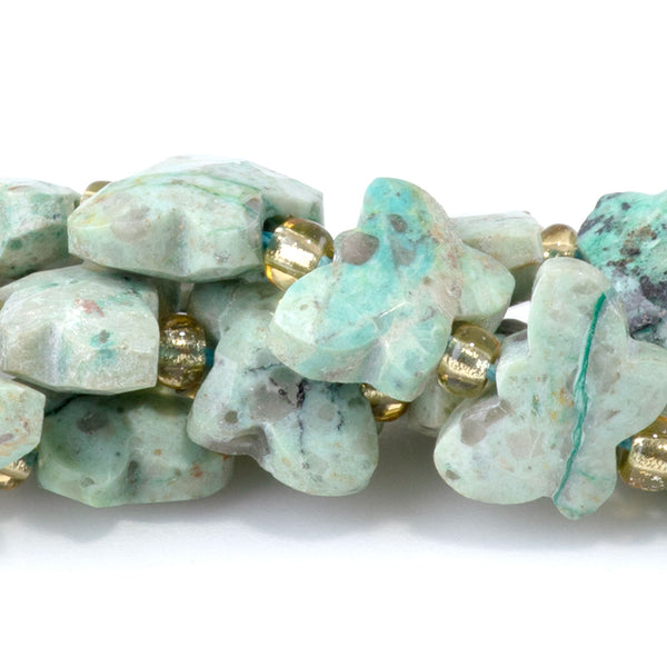 Peruvian Turquoise 10x8mm Faceted Butterfly A Grade - 15-16 Inch