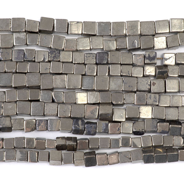 Pyrite 4-5mm Irregular Cube - 15-16 Inch