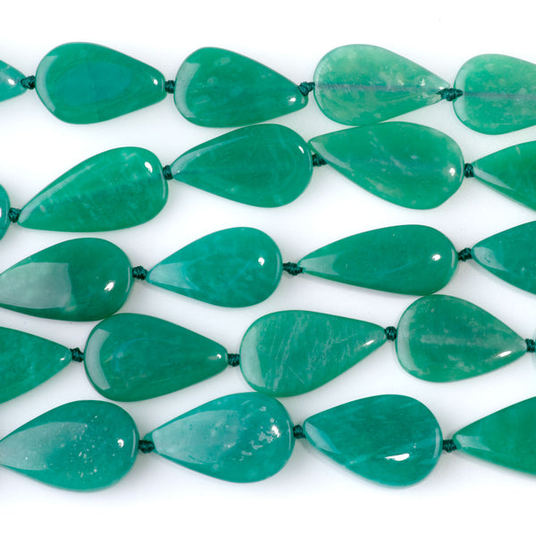 Russian Amazonite 10x14-14x24mm Tear Drop AAA Grade - 15-16 Inch