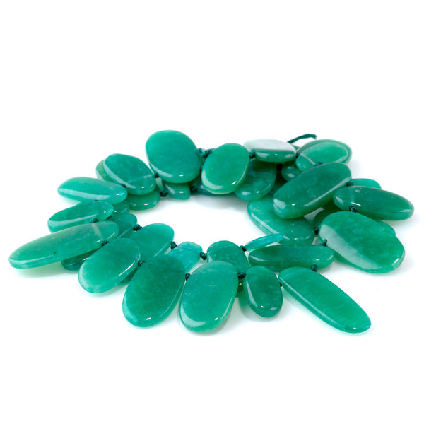 Russian Amazonite 8x12-14x38mm Oval Top Drill AAA Grade - 15-16 Inch