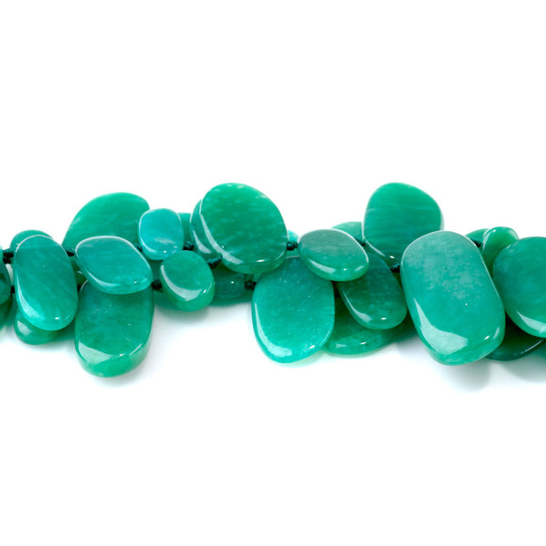 Russian Amazonite 8x12-14x38mm Oval Top Drill AAA Grade - 15-16 Inch