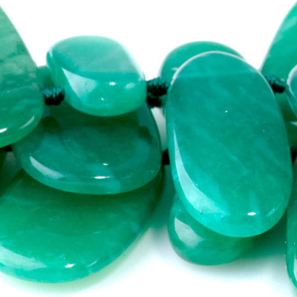 Russian Amazonite 8x12-14x38mm Oval Top Drill AAA Grade - 15-16 Inch