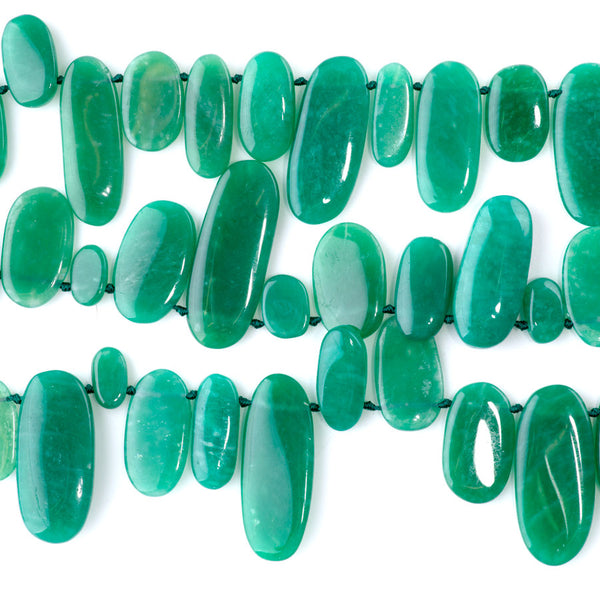 Russian Amazonite 8x12-14x38mm Oval Top Drill AAA Grade - 15-16 Inch