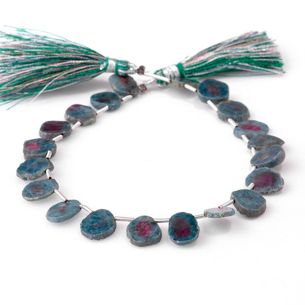 Ruby & Apatite 6x8-11x16mm  Irregular Slice - 8 Inch
