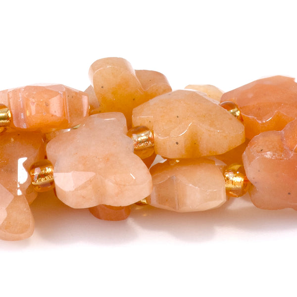 Red Aventurine 10x8mm Faceted Butterfly A Grade - 15-16 Inch