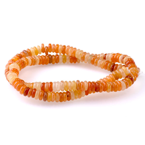 Red Aventurine 2x6mm Thin Rondelle - 15-16 Inch