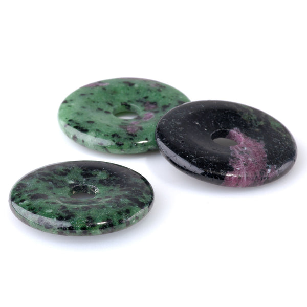 Ruby Zoisite 40mm Donut Pendant