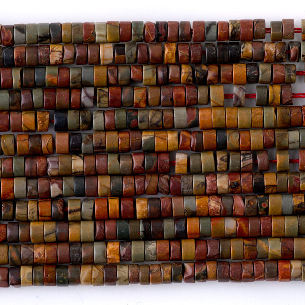 Red Creek Jasper 2x4mm Heishi - 15-16 Inch
