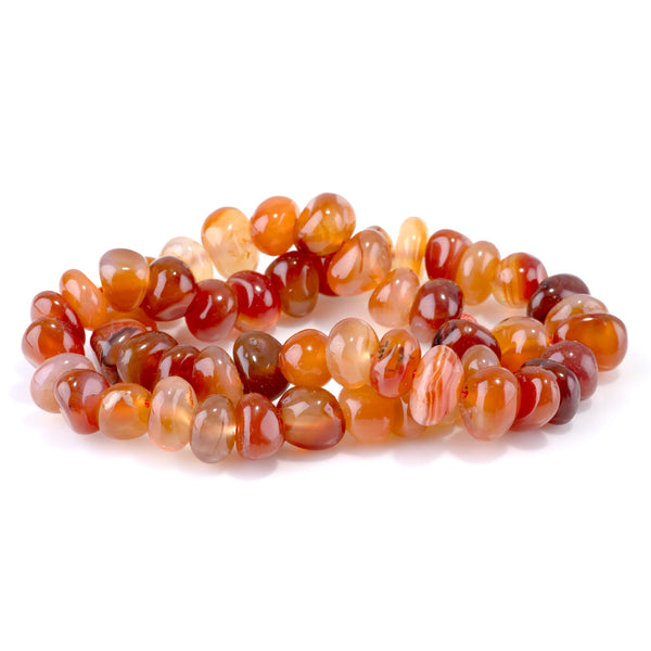 Red Agate 8x10-9x13mm Side Drilled Pebble - 15-16 Inch