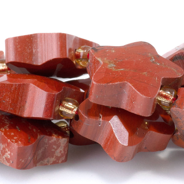Red Jasper 14mm Faceted Star - 15-16 Inch