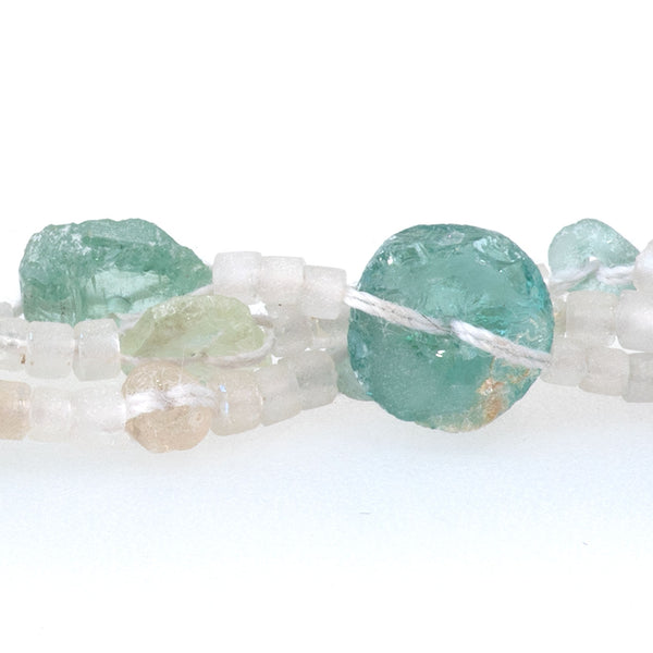Roman Glass 4-15mm Center Drilled Coin - 14-15 Inch