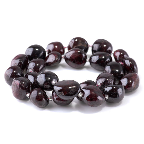 Red Garnet 10x14-13x17mm Tumble Nugget - 15-16 Inch