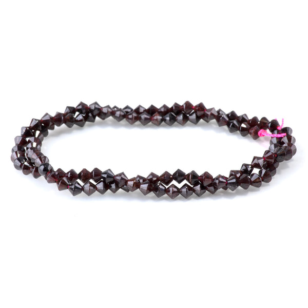 Red Garnet 4mm Faceted Bicone - 15-16 Inch