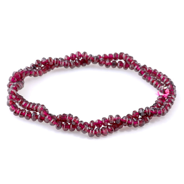 Red Garnet 4mm Faceted Lantern A Grade - 15-16 Inch