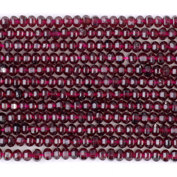 Red Garnet 4mm Faceted Lantern A Grade - 15-16 Inch