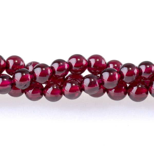 Red Garnet 4mm Round AA Grade Beads - 15-16 Inch