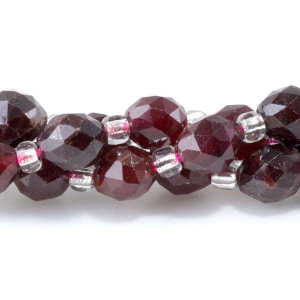 Red Garnet 4x6mm Triangle Cut Faceted Rice Bead - 15-16 Inch