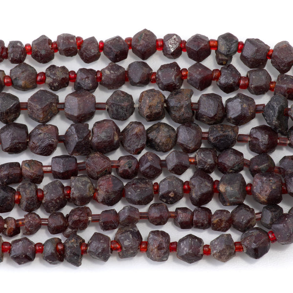Garnet 5-8mm Natural Nugget - 15-16 Inch