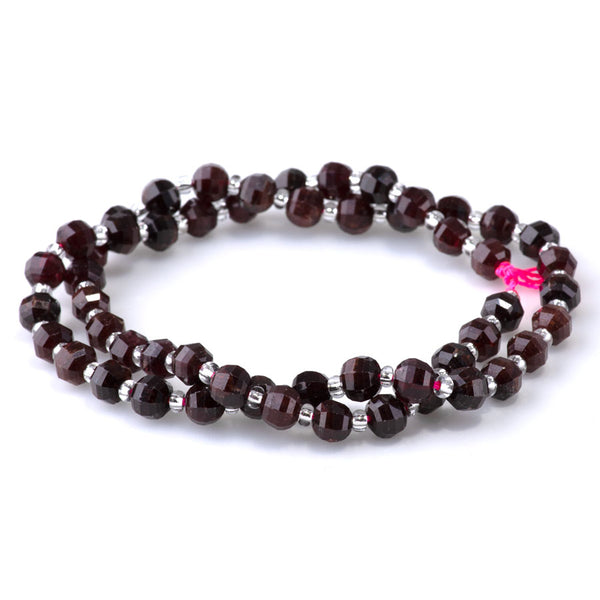 Red Garnet 6mm Faceted Lantern - 15-16 Inch