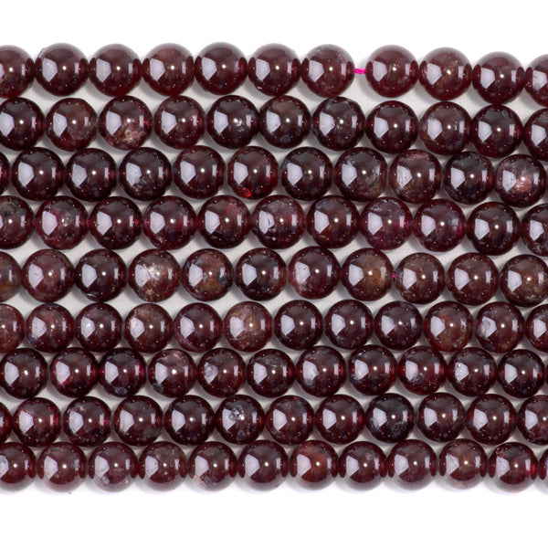 Red Garnet 6mm Round Beads - 15-16 Inch