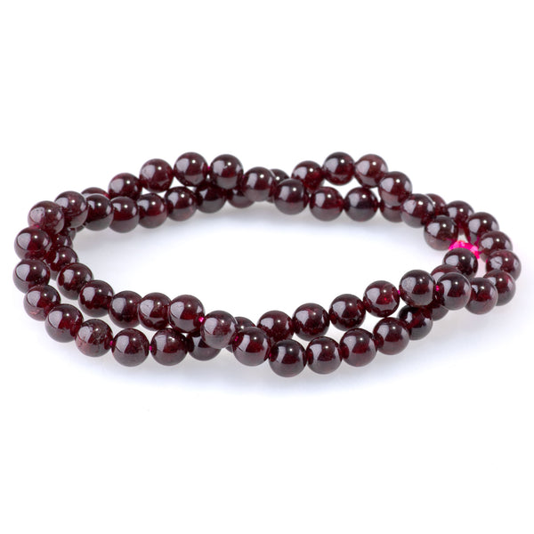 Red Garnet 6mm Round AA Grade Beads - 15-16 Inch