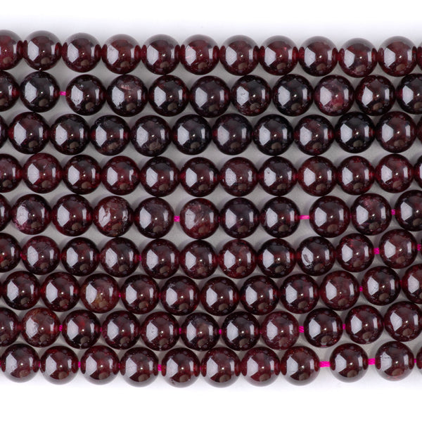 Red Garnet 6mm Round AA Grade Beads - 15-16 Inch