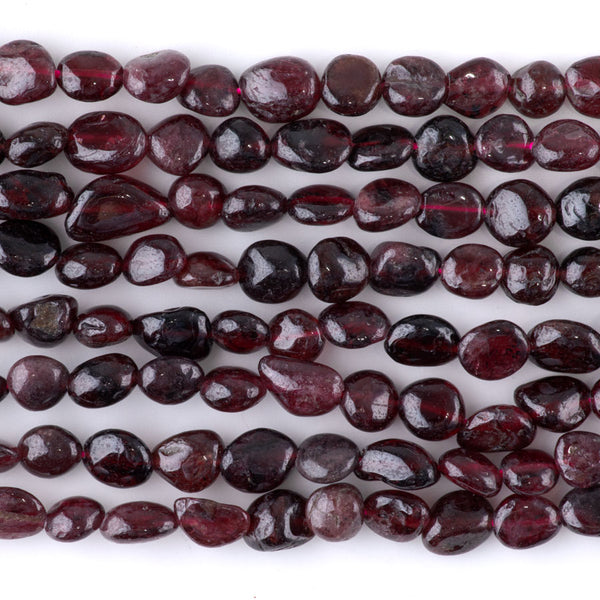 Red Garnet 7x9-8x10mm Pebble A Grade - 15-16-Inch