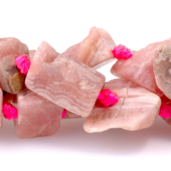 Rhodochrosite 8x10-10x12mm Rough Nugget A Grade - 15-16 Inch