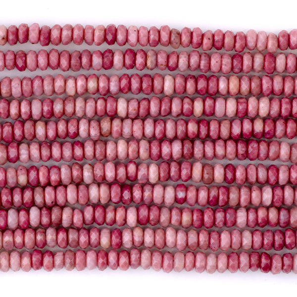 Rhodonite 2x4mm Thin Faceted Rondelle A Grade - 15-16 Inch