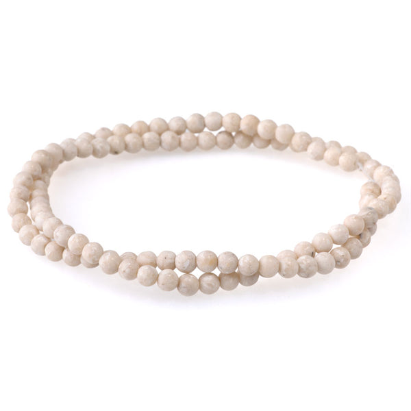 MATTE River Stone 4mm Round - 15-16 Inch