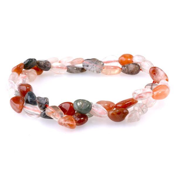 Red Rutilated Quartz 7x9-8x10mm Pebble - 15-16-Inch