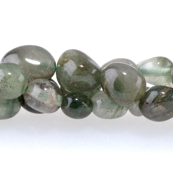 Green Rutilated Quartz 7x9-8x10mm Pebble - 15-16-Inch