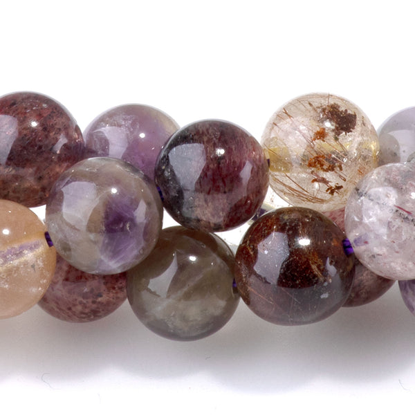 Rainbow Rutilated Quartz 8mm Round - 15-16 Inch