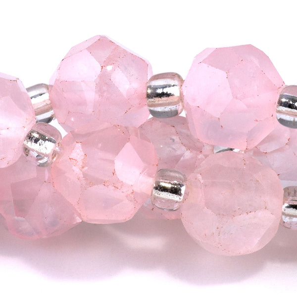Rose Quartz 10mm Faceted Nugget - 15-16 Inch - CLEARANCE