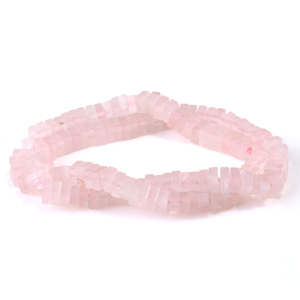 Rose Quartz 3x6mm Square Rondelle A Grade - 15-16 Inch