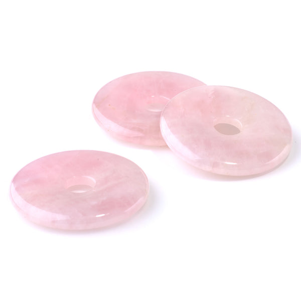 Rose Quartz 40mm Donut Pendant