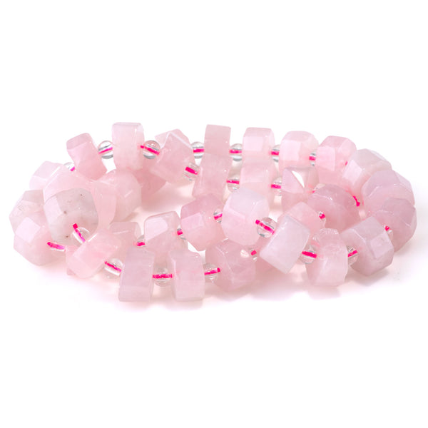 Rose Quartz 6x10-13mm Faceted Wheel - 15-16 Inch - CLEARANCE